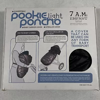 New In Box 7AM Enfant Pookie Poncho Carrier Cover Car Seat Stroller Black • $59.95