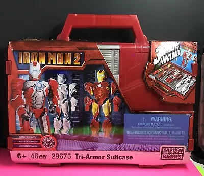Marvel Iron Man 2 Tri Armor Suitcase 29675 MEGA BLOKS NEW 2010 HTF Rare • $65.99