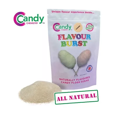 Candy Chemistry ALL NATURAL Caramel Flavour Burst Cotton Candy Floss Sugar • £4.99