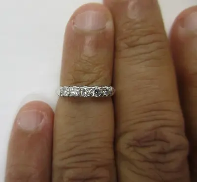 Vintage Platinum Diamond Wedding Band Diamond=1/2 Carat D-VS2   Value=$4950 • $495