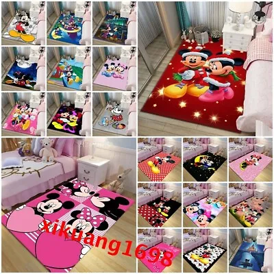 Mickey Mouse Minnie Mouse Bedroom Carpets Anti-Slip Floor Rugs Mats Doormat Gift • £8.86