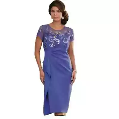 Midnight Velvet Purple Formal Wedding Lillian Embroidered Dress New Size 22W • $28