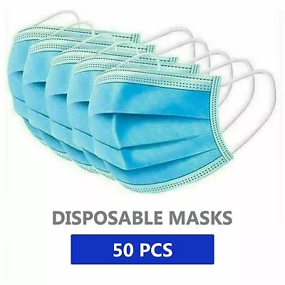 50 PCS Face Mask Medical Surgical Dental Disposable 3-Ply Earloop Mouth Cover • $9.99