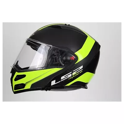 LS2 Helmets Modular Metro V3 Helmet (Matte Black / Glossy Hi-Vis Yellow - • $189.98