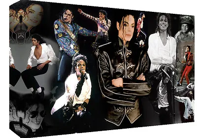 Michael Jackson Premium Cotton Canvas Picture Collage Wall Art - All Sizes • $23.02