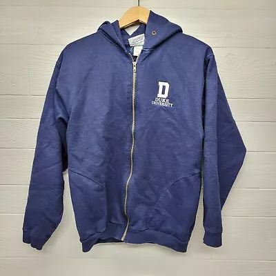 Vintage Cotton Exchange Duke University Blue Devils Blue Full Zip Hoodie Size M • $22.50