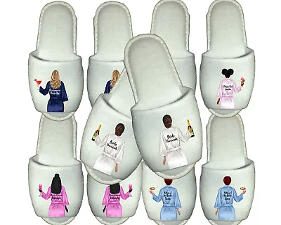 £5.99 • Buy Personalised Bridal Party Spa Slippers Wedding Team Bride Bridesmaid Gowns Robes