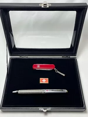 Wenger Esquire 65mm Delmont + Swiss Military Ltd Ed Pen + Leather Holders + Box • $115