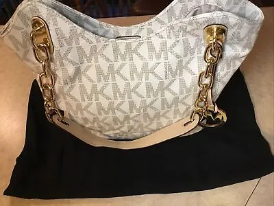 Michael Kors Monogram Gold Chain  Lilly Tote  Shoulder Bag Purse Pocketbook Bag • $85