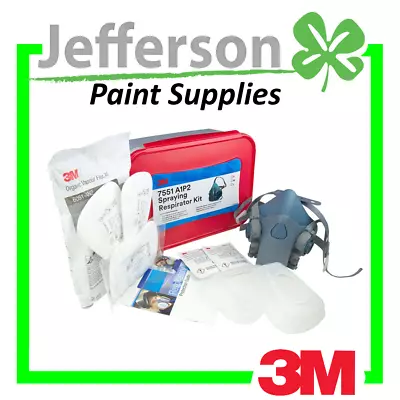 3M 7551 A1P2 Half Face Spraying Respirator Starter Kit Size Medium - 7500 Series • $106.62