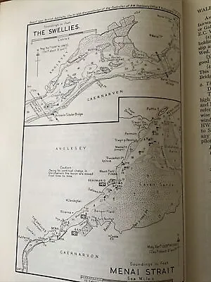 VINTAGE SEA CHART / NAUTICAL MAP 1961 -The Swellies & Menai Strait   - To Frame? • £3.25