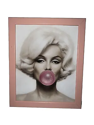 Marilyn Monroe Glitter Sparkle Bubblegum. Unique Framed Art Print. Unique Gift • $25