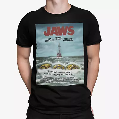 Jaws T-Shirt Poster Retro Art Shark Tee 70s 80s Horror Movie Film Gift UK  • £9.99