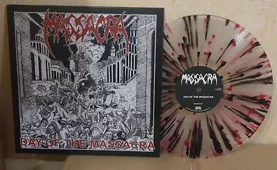 MASSACRA ‎– Day Of The Massacra (Crystal Clear Black & Bloodred Splatter Vinyl) • $60