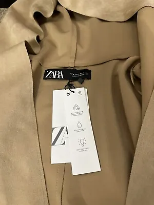 $40 • Buy Zara Suede Looking Jacket Coat Cardigan Size M