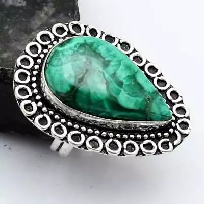 Malachite Gemstone Handmade Anniversary Gift Ring Jewelry US Size-6.75 AR-12513 • $2.99