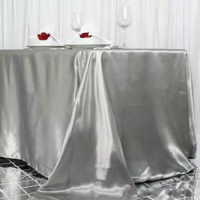 90x156  SATIN Rectangular Large Tablecloths Wedding Party Catering Decorations • $17.51