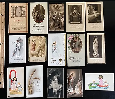 $18.99 • Buy Lot Of Vintage & Antique Catholic Communion Holy Cards In French - Group F