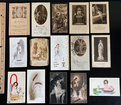 $18.99 • Buy Lot Of Vintage & Antique Catholic Communion Holy Cards In French - Group F