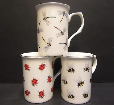 1 Fine Bone China Ladybird Bee Or Dragonfly In Castle Shape Mug Multi Listing UK • £5.99