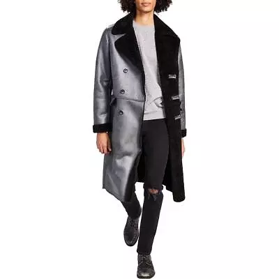 INC Mens Gray Faux Shearling Classic Fit Long Coat Outerwear M BHFO 6096 • $36.99