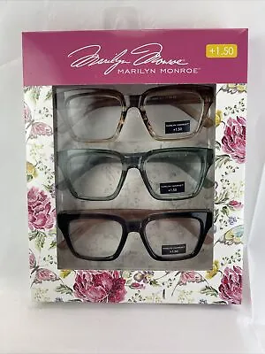 Marilyn Monroe 3-PACK Premium Reading Glasses Readers +1.50 NEW • $29.99