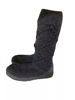 UGG Australia Womens Size 8  Gray Classic Argyle Knit Sweater Tall Boots 5879 • $29.99