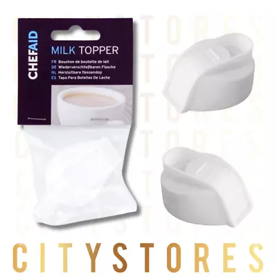 2 X Milk Caps Toppers Lids Pouring Spouts Pour Close Cover Easy Pour Anti Spill • £4.99