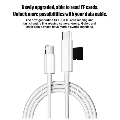 USB-C + TF Card Reader Fast Charging Cable For Iphone15 C Type Series G1W2 • $9.22