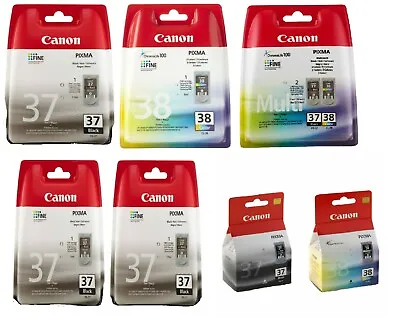 Genuine Canon PG37 & CL38 Ink Cartridge Pixma IP1800 IP1900 IP2500 IP2600 LOT • £49.99