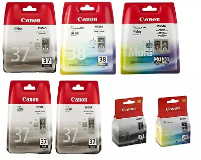 Original Canon PG-37 Black & CL-38 Colour Ink Cartridge For PIXMA MP470 MX300 • £31.99