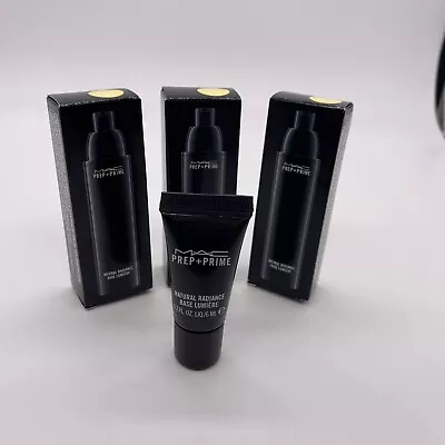 3 X MAC Prep + Prime Natural Radiance Primer Radiant Yellow 20oz/6ml Ea NIB • $14.99