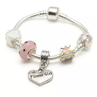 Liberty Charms Children's Flower Girl 'Little Princess' Charm Bead Bracelet • £11.99