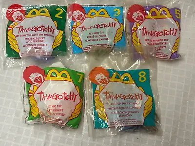 1998 McDonalds Happy Meals Toys  5 Tamagotchi Key Rings NIP • $9