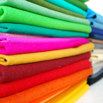 100% Wool Felt Fabric - Approx 1mm Thick - Made In Western Europe - 42 Colours • £9.10