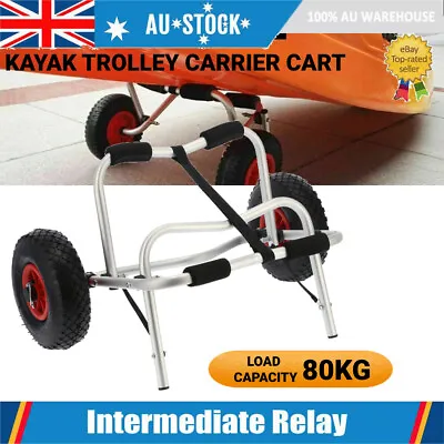 Kayak Trolley Cart Portable Aluminium Canoe Wheel Cart Adjustable 80KG • $52.89