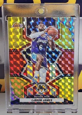 2021-22 LeBron James #246 Panini Mosaic Choice Fusion Red Yellow /88 Lakers • $44.79