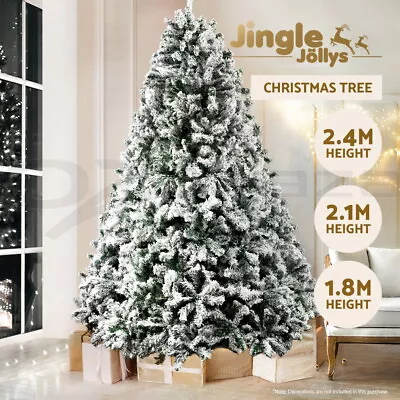 Jingle Jollys Christmas Tree 2.4M/2.1M/1.8M Xmas Trees Decorations Snowy • $216.95