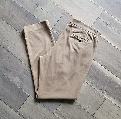 J Crew Pants Beige Bowery Slim Stretch Preppy Casual Flat Front Chino 34x32 • $17