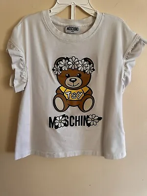 Moschino Kids Teddy Bear-print Ruffled T-shirt Size 12 • $19