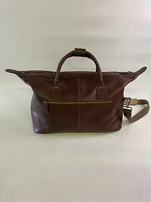 John Lewis Made In Italy Leather Holdall Tan Brown RRP £219 - Popper Missing • £129.95