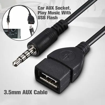 £2.59 • Buy 3.5mm AUX Audio Jack Plug Male To USB 2.0 Female OTG Converter Lead Adapter Car