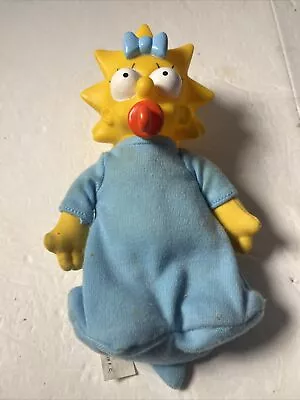 Vintage 1990 Simpsons Baby Maggie Doll Pacifier Hard Head 7” Cute! • $10