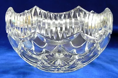 Faberge Cut Crystal Bowl 8  Dia. Pine Cone Design Scalloped Rim Exc. • $195