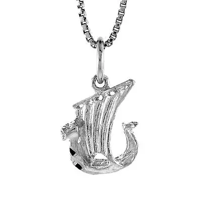 Sterling Silver Tiny Viking Boat Pendant / Charm Italian Box Chain • $9.99