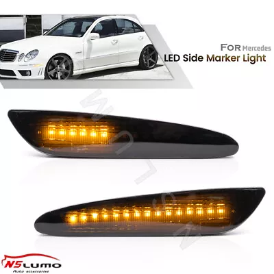 Sequential Smoke LED Side Marker Lights For 03-06 Benz W211 E320 E350 E500 AMG • $33.99