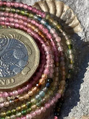 £9.45 • Buy Tourmaline - Semi Precious Gemstone Beads 40cm Strand - 2mm Jewellery Making