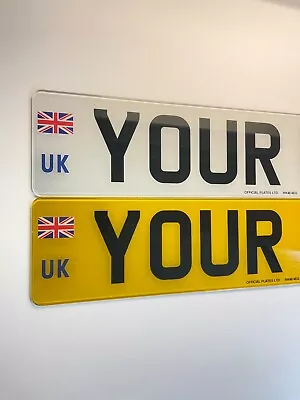 UK Number Plate With Union Jack Flag / Drive In Europe / Free Fixing Kit  • £18.99