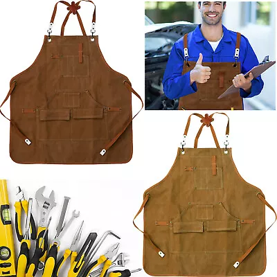 Woodworking Apron With 10 Tool Pockets Heavy Duty Work Apron Waterproof QABNS • $29.58