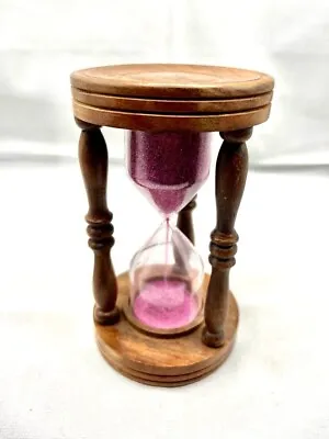 Vintage Nautical 7  Wooden Sand Timer - 5 Minute Hourglass Home Decor Gift • $58.50